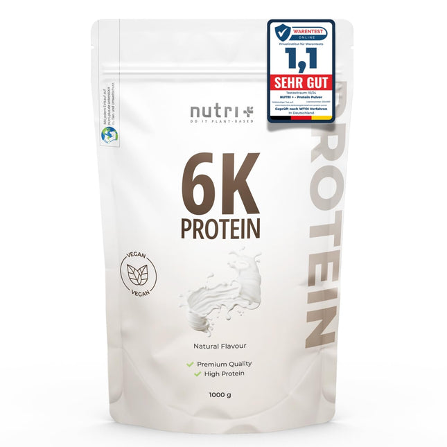 Nutri + Protein Powder Neutral 1 kg - 80% olbaltumvielu - bez cukura + bez taukiem - olbaltumvielu pulveris bez saldinātāja, aromatizētāja - ideāli piemērots cepšanai - 1000 g Dabīgs