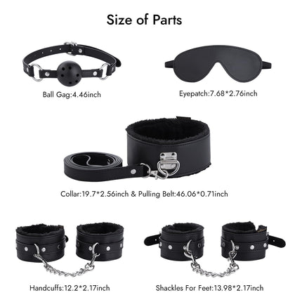 Utimi Bondage Set SM Bondage Set ar 11 daļām Bondage Restraint Set SM Seksa rotaļlietas mīļotājiem, melnas
