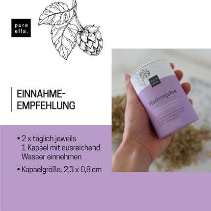 Pure Ella MENOPAUSE - Svarīgi vielu komplekss sievietēm ar menopauzes simptomiem - Satur naktssveces eļļu, jamsa sakni un vijolīšu ogu - Dabīgs, bez hormoniem, vegāns - 60 menopauzes kapsulas