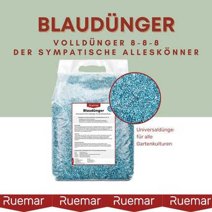 Ruemar Blue Fertilizer NPK mēslojums augiem 10 kg Universāls ilgtermiņa mēslojums Augļiem un dārzeņiem Ziediem 8 8 8 Organiskais augu mēslojums istabas augiem