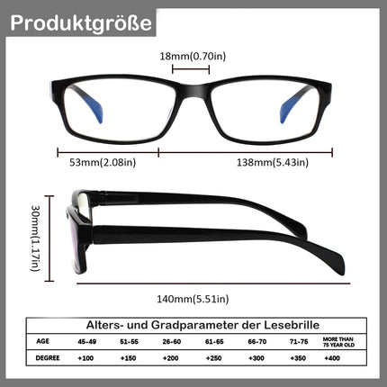 COJWIS lasāmbrilles, 6 gab., vīriešiem un sievietēm, kvalitatīvas atsperīgas eņģu lasīšanas brilles ar zilu gaismas filtru (6 melnas, 2.00)