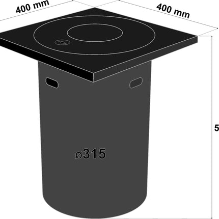 Teleskopiskā lūkas vāka kvadrātveida KG caurule DN 315 pārbaudes šahta teleskopiskā šahta pārbaudes vāks 40x40 pārbaudes šahta notekūdeņu šahta izsūknēšanas šahta sūkņa šahta (pārbaudes šahta bez ventilācijas)