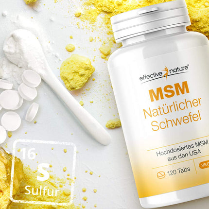 MSM dabīgais sērs - 120 lielas devas tabletes 1 mēnesim - 4000 mg tīra, augstas kvalitātes MSM no ASV - Bez piedevām un vegānisks