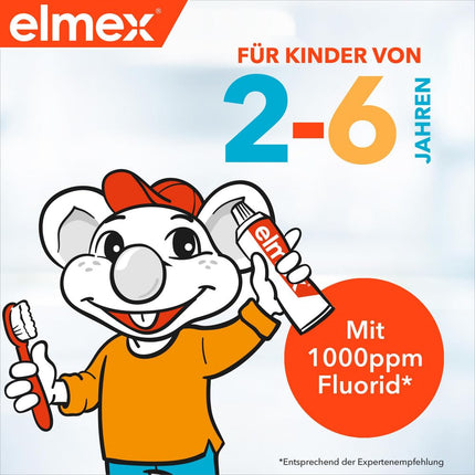elmex bērnu zobu pasta 2-6 gadiem 50 ml – bērniem draudzīga zobu tīrīšana ļoti efektīvai aizsardzībai pret kariesu – ar amīna fluorīdu trīskāršam aizsardzības mehānismam