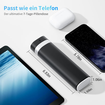 7 dienu tablešu kastīte, Betife BPA nesaturoša ikdienas tablešu kastīte, nedēļas ceļojumu zāļu kastīte, vitamīnu, medikamentu, tablešu kastīte, tablešu organizators lietošanai ceļā (melns)