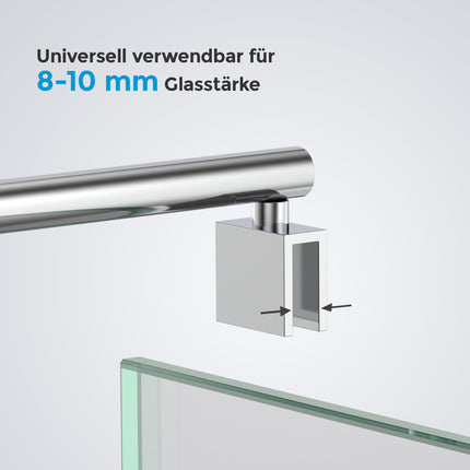 Heilmetz® satvēriena stienis dušas ekrāniem Stabilizators stiklam ar biezumu 8–10 mm Dušas dušas ekrāns Nerūsējošā tērauda apaļš satvēriena stienis 70–120 cm (1 iepakojums)