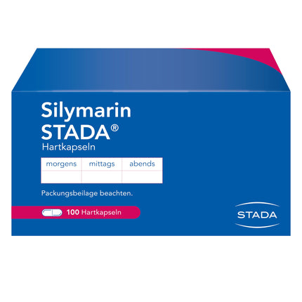 Silymarin STADA 109 mg cietās kapsulas, augu izcelsmes zāļu līdzeklis hronisku iekaisīgu aknu slimību, aknu cirozes un toksisku aknu bojājumu atbalstam, 100 gab.