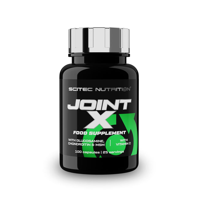 Scitec Nutrition Joint-X, uztura bagātinātāja kapsulas ar glikozamīna sulfātu, želatīnu, hondroitīna sulfātu, MSM, C vitamīnu, 100 kapsulas