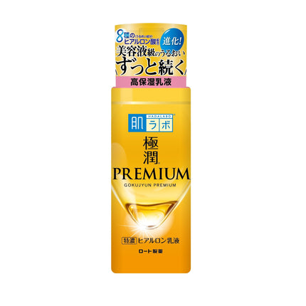 Hada Labo Gokujun Premium, Lait Hydratant Acide Hyaluronique 140 ml, mitrinošs