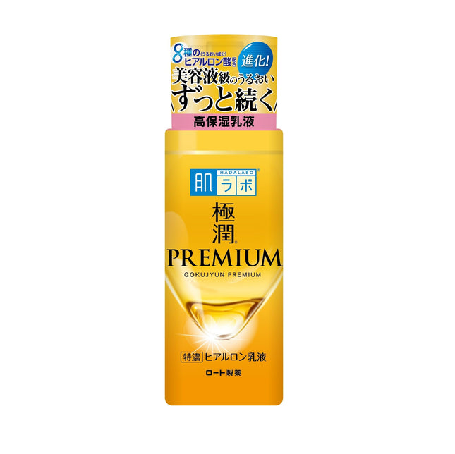 Hada Labo Gokujun Premium, Lait Hydratant Acide Hyaluronique 140 ml, mitrinošs