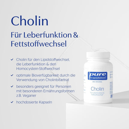 Pure Encapsulations Holīns - aknu darbībai un tauku metabolismam - 60 vegānas kapsulas
