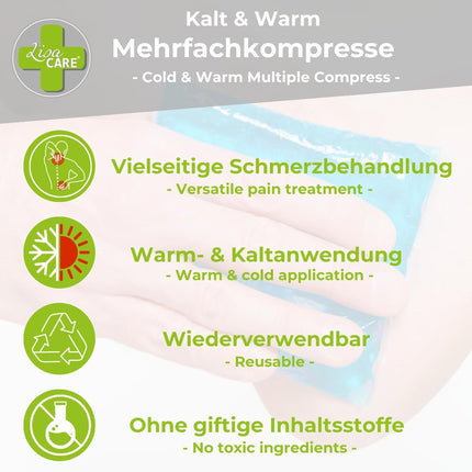 LisaCare Gel Kühlpads - 3 Größen Kühlkissen Gel - Kühlpads Gel Set - Kalt warm Kompresse Kinder & Erwachsene - Akute Behandlung von Schmerzen und Fieber - Mikrowellen geeignet (Set)