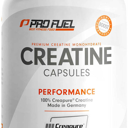 Kreatīna kapsulas 240x ar 850 mg Creapure® kreatīna monohidrāta - augstas kvalitātes kreatīns, ražots Vācijā - optimāli dozēts ar 3000 mg tīra kreatīna dienā - laboratoriski pārbaudīts ar sertifikātu - 100% vegāns