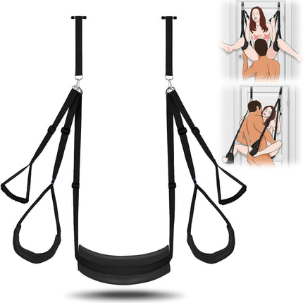 UTIMI Love Swing seksa šūpoles durvīm - seksa šūpoles ar sēdekli BDSM bondage komplekts īpaši izturīgas seksa rotaļlietas seksa mēbeles pāriem maksimālā slodze 150 kg