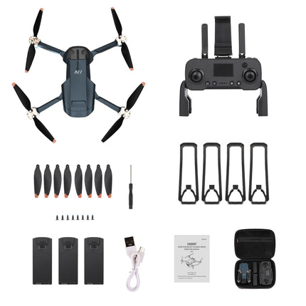 Izturīgs bezkontaktu motora drons ar 84 minūšu īpaši ilgu lidojuma laiku, drons ar 4K HD kameru iesācējiem, CHUBORY A77 WiFi FPV kvadrokopters, sekošanas režīms, automātiska nolaišanās, 3 baterijas, pārnēsāšanas soma