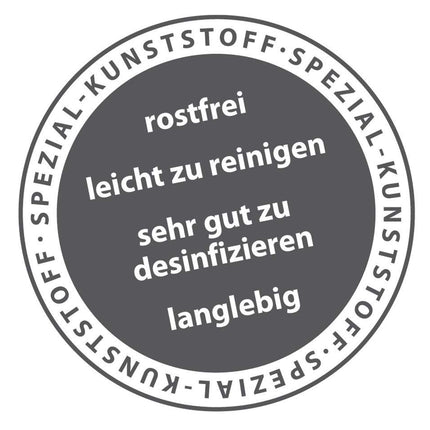FabaCare Bonn tualetes ratiņkrēsls, ražots Vācijā, augstākās kvalitātes tualetes krēsls, mobilais tualetes ratiņkrēsls, ar spaini, līdz 130 kg, pelēkzils