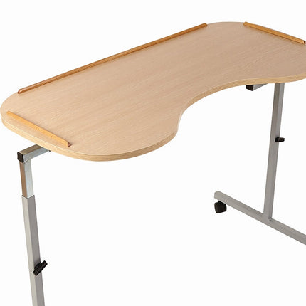 NRS Healthcare M99394 regulējams, ergonomiski pielāgots virsgultas galds ar bloķējamiem ritentiņiem