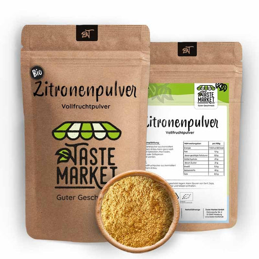 1 kg bioloģiskā citronu pulvera | 100% bioloģiski citroni | Augļu pulveris | bez piedevām | Bioloģiskā lauksaimniecība | Garšu tirgus