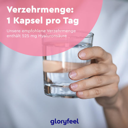 Augstas devas hialuronskābes kapsulas - 525 mg hialuronskābes vienā kapsulā - 500-700 kDa - 90 vegāniskas kapsulas - laboratoriski pārbaudītas, ražotas Vācijā bez piedevām