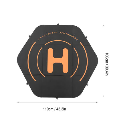 Alomejor 110 cm dronu nosēšanās paliktņi, divpusēji, salokāmi, sešstūra paklājiņš, ūdensizturīgi, ātri salokāmi, helikopteru nosēšanās laukums RC droniem, helikopteriem