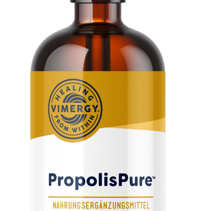 Vimergy PropolisPure™ (57 devas) – 1220 mg propolisa pilieni – standartizēts polifenolu saturam – veģetārs uztura bagātinātājs – bez cukura vai piedevām – bez ĢMO un glutēna (115 ml)