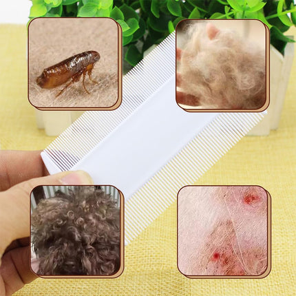 Utu ķemme, 6 gab. plastmasas divpusēja gnīdu ķemme, utis ar smalkiem zobiem, galvas utis, pašattīroša blusu ķemme mājdzīvniekiem, blusu ķemme, kaķu galvas ādas ķemme bērniem, mājdzīvniekiem un pieaugušajiem (balta)