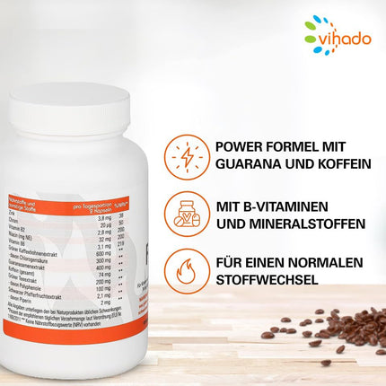 Vihado F-BDY 2.0 – kapsulas normālai vielmaiņai ar augu vielām un vitamīniem – stimulējošs ar zaļās kafijas ekstraktu – normāla ogļhidrātu un taukskābju vielmaiņa ar cinku