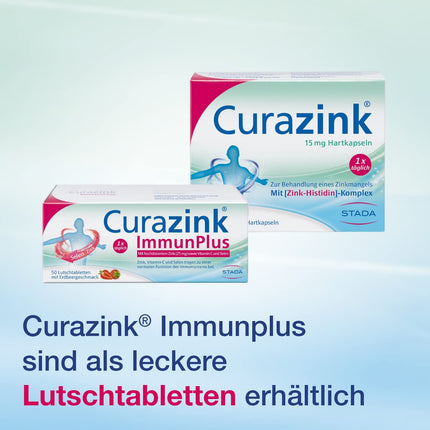 Curazink cietās kapsulas - zāles klīniski apstiprināta cinka deficīta ārstēšanai - augsta deva ar 15 mg cinka unikālajā cinka-histidīna kompleksā - 1 x 50 cietās kapsulas