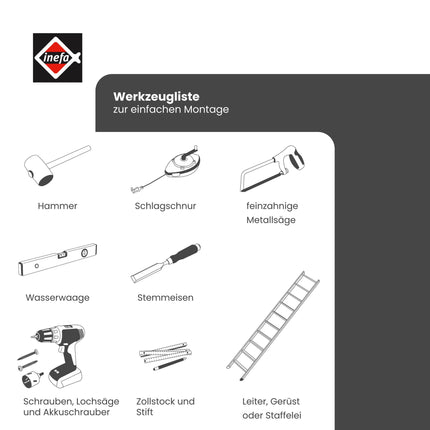 INEFA fasādes dēļa turētājs, notekcaurules turētājs kastes formas NW68 / 68mm 1 gab., pelēks notekcaurules turētājs no PVC-U plastmasas kastes formas notekcaurulēm, ražots Vācijā