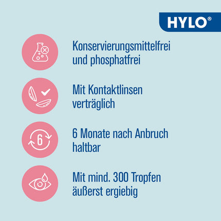 HYLO DUAL acu pilieni sausām acīm ar hialuronskābi un ektoīnu, 10 ml