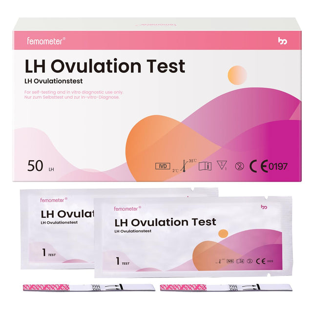 Femometrs 50 ovulācijas testi 25 miu/ml, jutīgas auglības prognozēšanas testa strēmeles