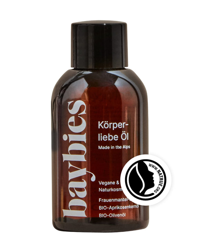 BAYBIES® Grūtniecības eļļa Ķermenim Mīlestība | Sertificēta dabīgā kosmētika | Vegānu masāžas eļļa striju novēršanai | 100 ml
