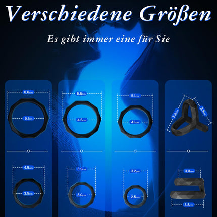 8 Größen Penisring Sexspielzeug Sex Spielzeug für die Männer Paare Extrem Sex Toys Penisringe Penis Ring Sex Toyset für Man Cockring Cockringe Silikon Hodenringe für den Mann Love Rings Sex Ring