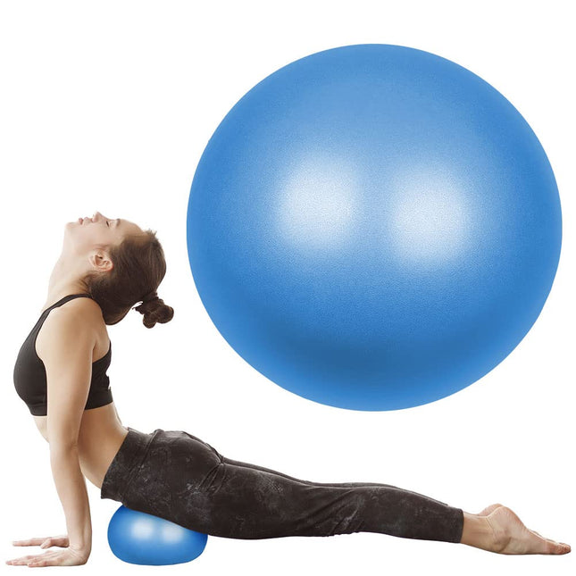 flintronic vingrošanas bumba maza Pilates bumba, 25 cm mīksta jogas bumba ar piepūšamu salmiņu, pretplīsuma vingrošanas bumba jogai, Pilates, līdzsvaram, fizioterapijai, stiepšanās vingrinājumiem un korsetes vingrinājumiem