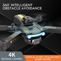 Goolsky LSRC XT2 drons, drons ar 4k kameru, WiFi optiskās plūsmas pozicionēšana, 2,4 GHz šķēršļu noteikšana, kvadrokoptera drons iesācējiem, melns