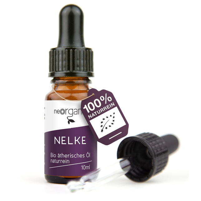 NeoOrganic® organiskā krustnagliņu eļļa (Syzygium aromaticum) – krustnagliņu eļļa – tīra organiska krustnagliņu ēteriskā eļļa, kas iegūta ar CO2 ekstrakciju – 10 ml