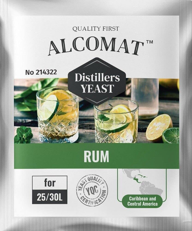 Ruma raugs 1 iepakojums - Alkohola raugs no cukurniedrēm un melases - Fermentācijas temperatūra 25-33°C - Alkohola tolerance līdz 14% - Ideāli piemērots Karību jūras ruma ražošanai