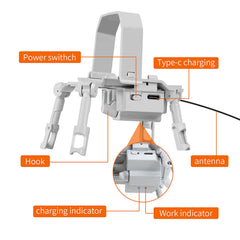 LICHIFIT Drone Airdrop sistēma, universāla DJI Mini 3 Pro/Mini 3 droniem - saderīga, kravnesība 200 g, tālvadības pults 1000 m, gaiši pelēka