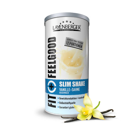Layenberger Fit+Feelgood Slim kokteilis pulveris, ēdienreizes aizvietotājs 12 porcijām ar 214 kcal katrā (1x 396 g) - vaniļas krēms