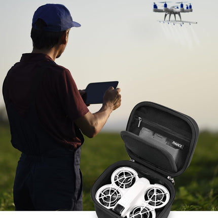 RAIACE cietā pārnēsāšanas soma, kas ir saderīga ar DJI Neo Fly More Combo un aksesuāru somu. - Melns