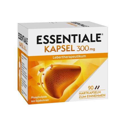 ESSENTIALE® kapsulas 300 mg aknu slimību ārstēšanai | 90 gabali | augu izcelsmes zāles | lai uzlabotu aknu bojājumu simptomus, ko izraisa nepareizs uzturs vai aknas bojājošas vielas
