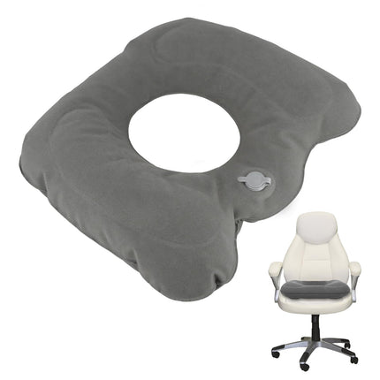 Cozlly piepūšamais ortopēdiskais sēdekļa spilvens, apaļš hemoroīdu sēdekļa spilvens, piepūšams donutu spilvens, pelēks piepūšams sēdekļa spilvens, hemoroīdiem, astes kaula sāpēm, ratiņkrēsliem (pelēks)