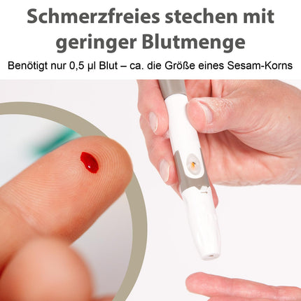 GlucoCheck GOLD asins glikozes mērītājs (mg/dl) glikozes līmeņa asinīs paškontrolei diabēta slimniekiem
