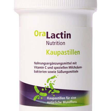 ApaCare OraLactin košļājamās pastilas | Veselīgas mutes dobuma floras atjaunošana + stabilizācija | Perorāli lietojama probiotika | Košļājamās pastilas ar C vitamīnu un pienskābes baktērijām | Cīņa pret sliktu elpu | 30 tabletes