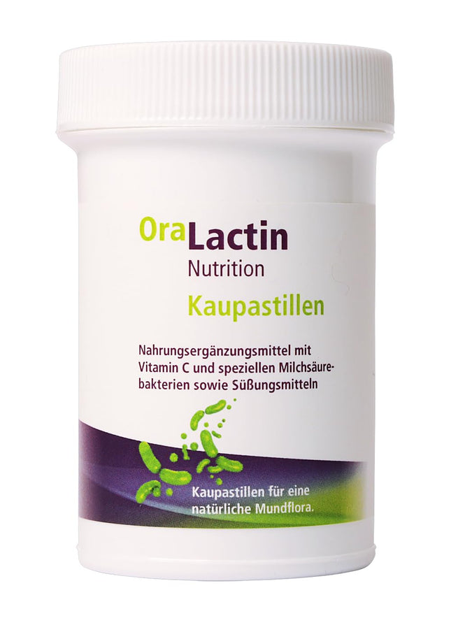ApaCare OraLactin košļājamās pastilas | Veselīgas mutes dobuma floras atjaunošana + stabilizācija | Perorāli lietojama probiotika | Košļājamās pastilas ar C vitamīnu un pienskābes baktērijām | Cīņa pret sliktu elpu | 30 tabletes