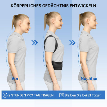 Muguras taisnotājs, muguras atbalsta josta stājas korekcijai sievietēm un vīriešiem, stājas korekcijas josta, muguras stājas korektors, regulējama stājas trenažiera muguras josta plecu un kakla atbalstam (36'-47')