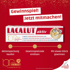 LACALUT AKTĪVĀ ZOBU PASTA, 100 ml Zobu pasta, nekavējoties pamanāma smaganu savilkšana un stiprināšana, efektīva zobu un smaganu kopšana, 1 x 100 ml