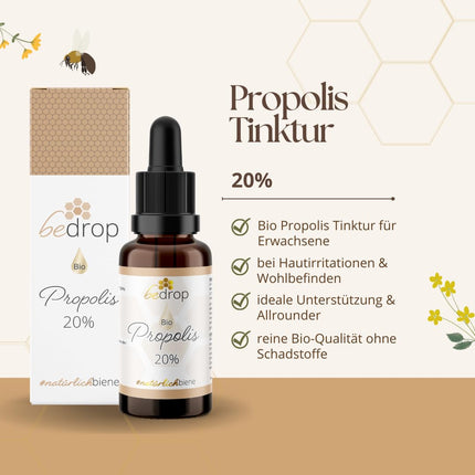 Organiskie propolisa pilieni 20% augstā devā - propolisa ekstrakts tieši no biškopja - bioloģiska kvalitāte, bez piedevām