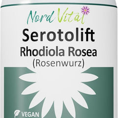 Nord Vital Serotolift - serotonīna un dopamīna prekursori - Rhodiola Rosea, L-triptofāns, L-tirozīns, L-fenilalanīns, hroms, cinks, vitamīni D3, B5, B6, B9 un B12 - vegāns - ražots Vācijā