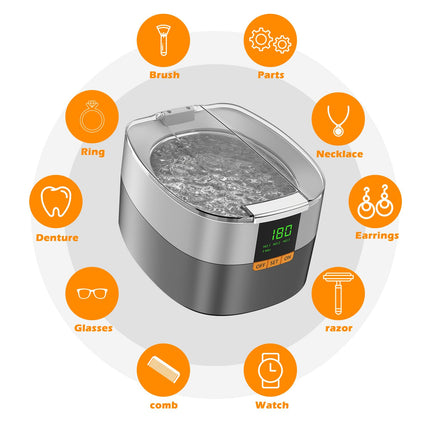 Ultraskaņas tīrīšanas ierīce Ultraskaņas tīrītājs Ultraskaņas ierīce KECOOLKE 750ml Sonic Cleaner ar digitālo taimeri glāzēm, gredzeniem, monētām, pirkstu gredzeniem, naudai